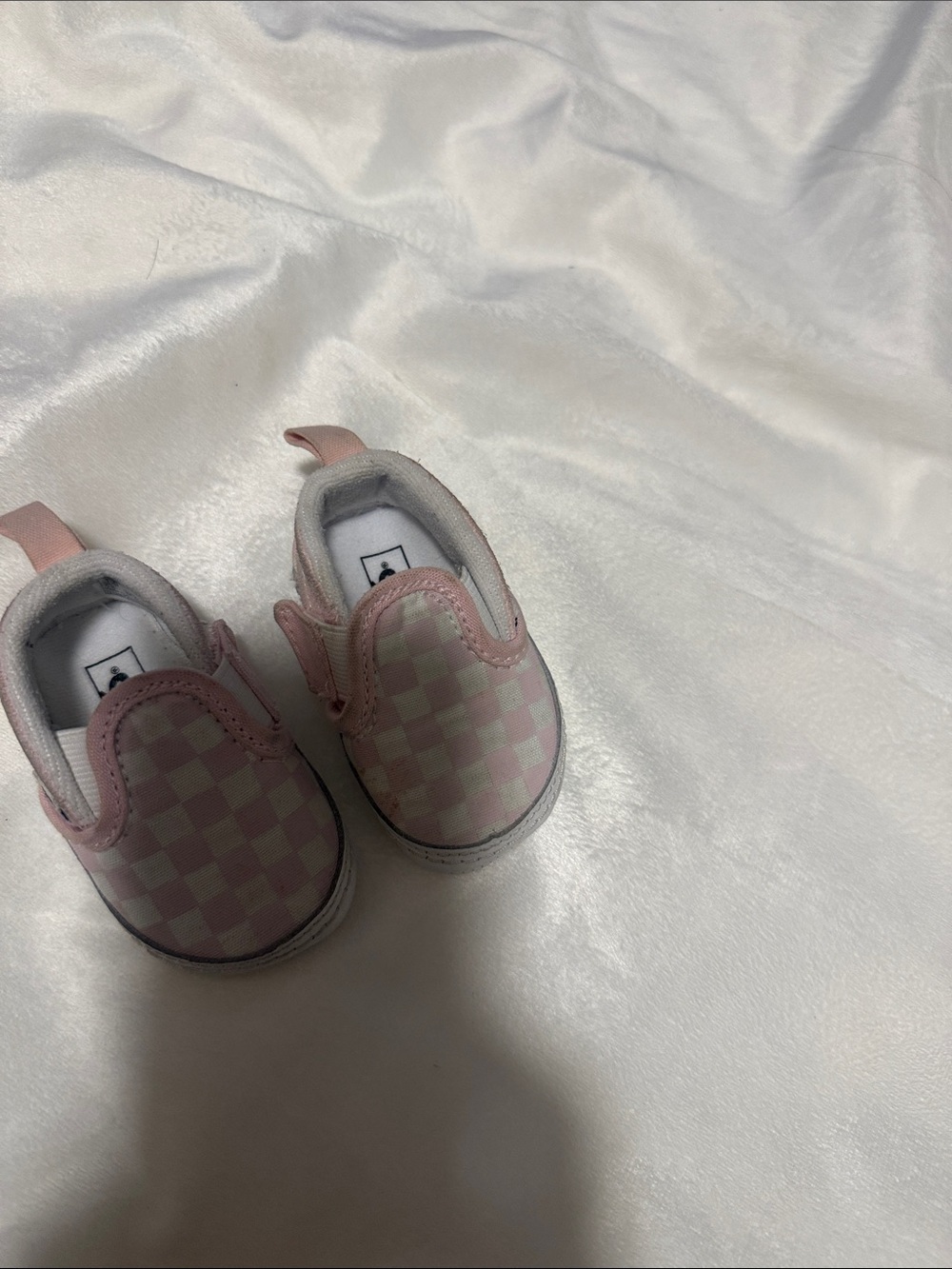 Vans Pink and White Checker Slip-On Baby Shoes